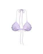Mid-Tone Purple Ruffle, Tie-Up Triangle Top Women's Bathing Suit 